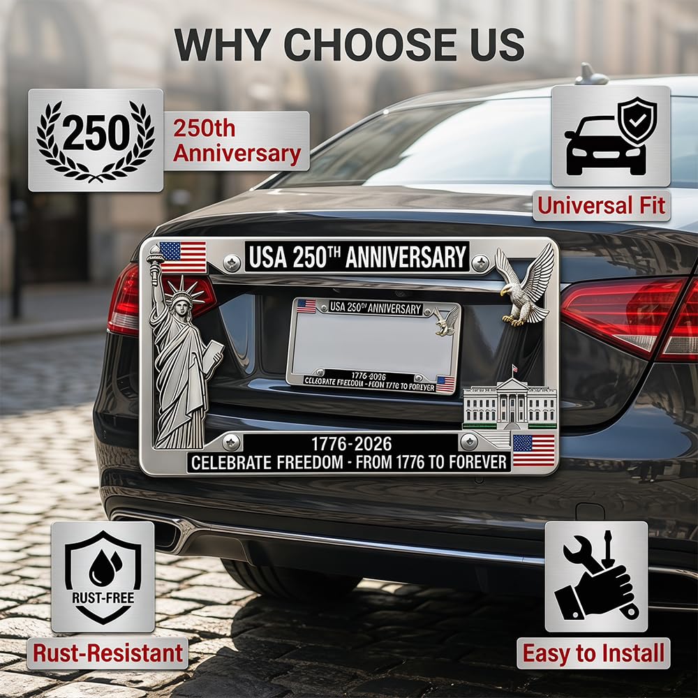 Amazon.com: 250th Anniversary Commemorative License Plate Frame